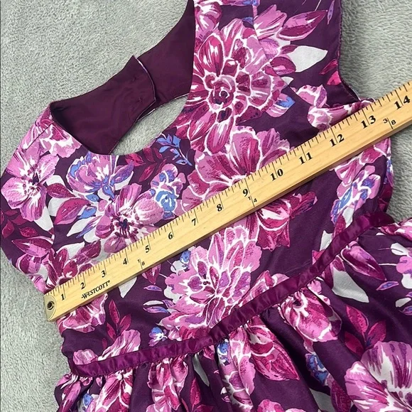 Gymboree 7 Dressed Up Floral Purple Kids Lined Dress - Picture 5 of 15